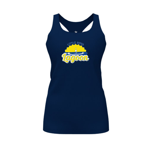 [CUS-DFW-RCBK-PER-NVY-FYS-LOGO1] Racerback Tank Top (Female Youth S, Navy, Logo 1)