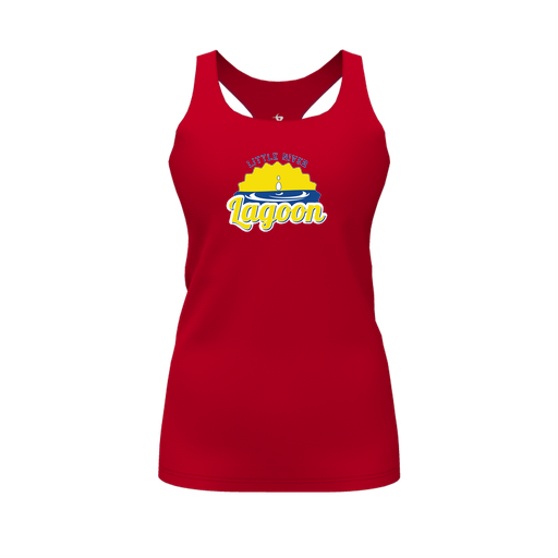 [CUS-DFW-RCBK-PER-RED-FYS-LOGO1] Racerback Tank Top (Female Youth S, Red, Logo 1)