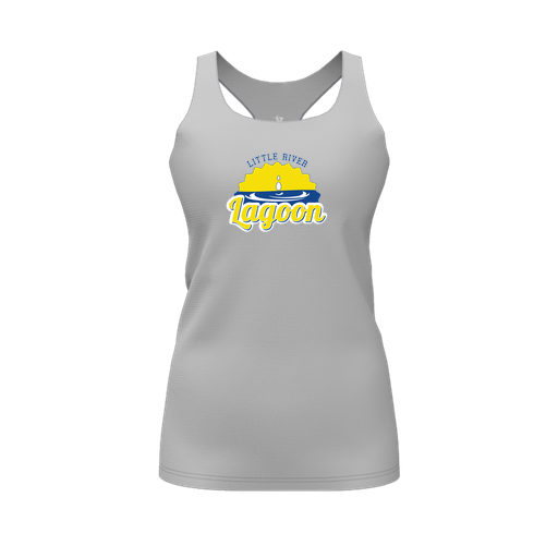 [CUS-DFW-RCBK-PER-GRY-FYS-LOGO1] Racerback Tank Top (Female Youth S, Gray, Logo 1)