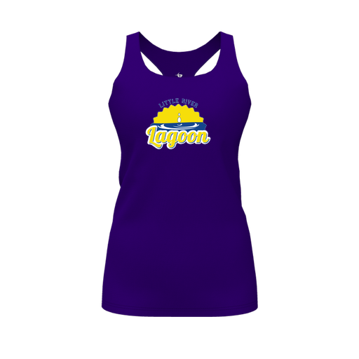 [FT0TRBPP-FYS-LOGO1] Decker Racerback Tank Top (Female Youth S, Purple, Logo 1)