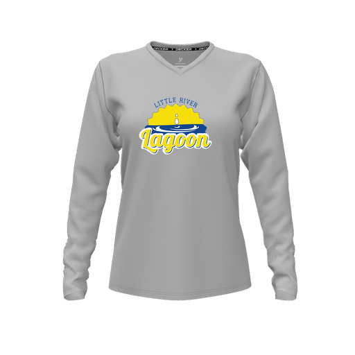 [FTLVCFGY-FYXS-LOGO1] Decker Comfort T-Shirt (Female Youth XS, Gray, V Neck, Logo 1, Long Sleeve)