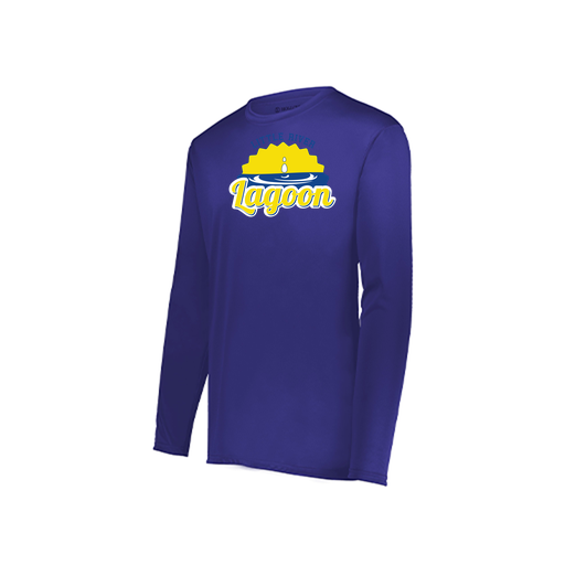 [222823.747.S-LOGO1] Youth LS Smooth Sport Shirt (Youth S, Purple, Logo 1)