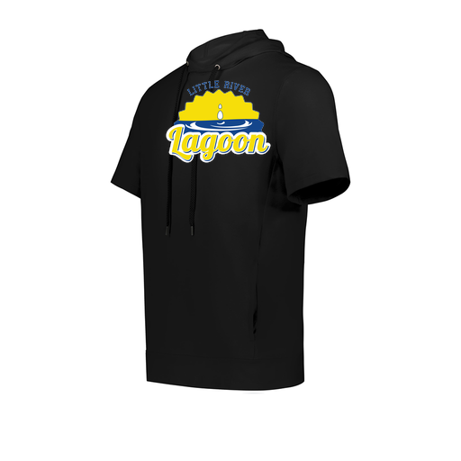 [222605.080.S-LOGO1] YOUTH VENTURA SOFT KNIT SHORT SLEEVE HOODIE (Youth S, Black, Logo 1)