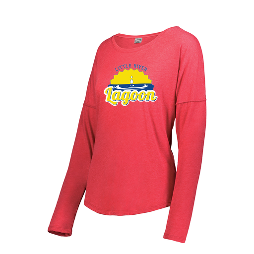 [FTLCUBRD-FAXS-LOGO1] Ladies LS Ultra-blend T-Shirt (Female Adult XS, Red, Logo 1)